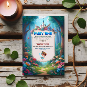 Invitación de cumpleaños forestal de Fairytale