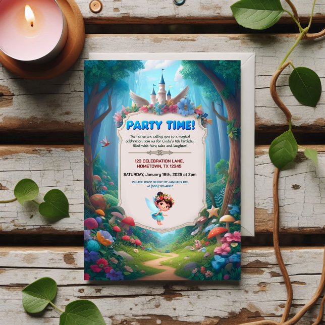 Invitación de cumpleaños forestal de Fairytale (Subido por el creador)