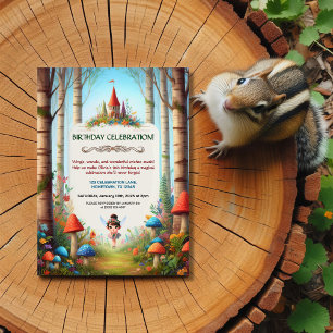 Invitación de cumpleaños forestal de Fairytale