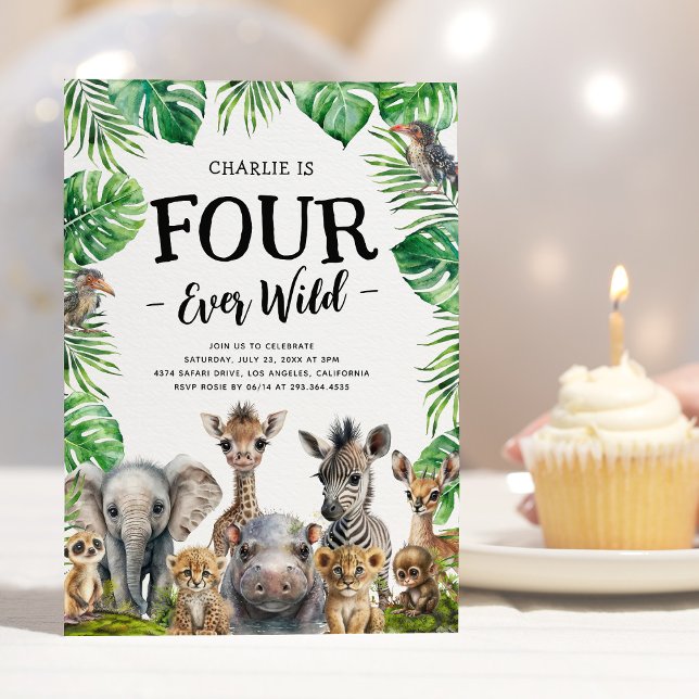 Invitación de cumpleaños Four Ever Wild Jungle (Subido por el creador)