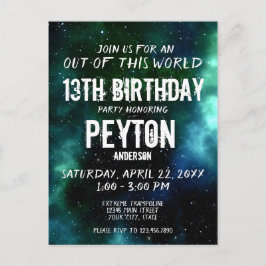 Invitación de cumpleaños fuera de este mundo con e