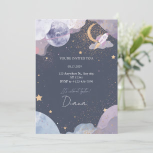Invitación de cumpleaños Galaxia Espacial