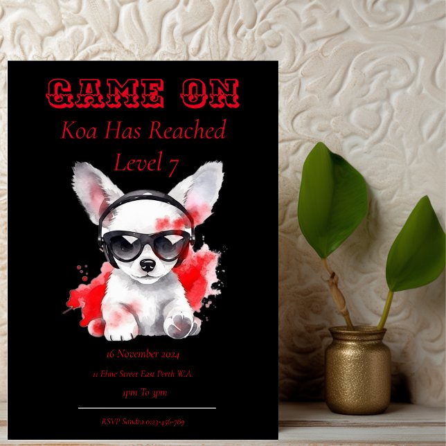 Invitación de cumpleaños Game On nivel siguiente,  (Subido por el creador)