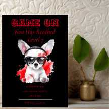 Invitación de cumpleaños Game On, próximo nivel, j