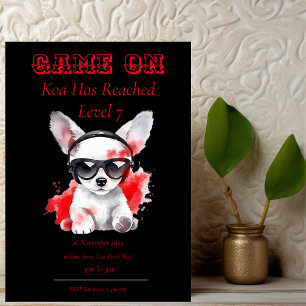 Invitación de cumpleaños Game On Siguiente nivel,
