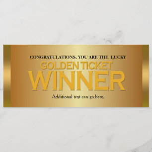 Invitación de cumpleaños GANADOR DE BOLETO DE ORO