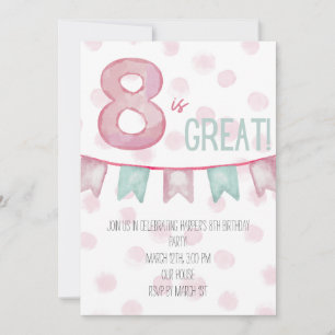 Invitación de cumpleaños genial para ocho años