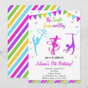 Invitación de cumpleaños gimnástica