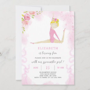 Invitación de cumpleaños gimnástica