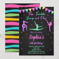 Invitación de cumpleaños gimnástica