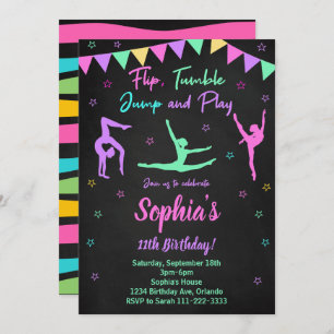 Invitación de cumpleaños gimnástica