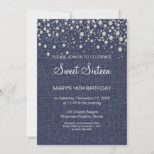 Invitación de cumpleaños Glitter Sweet 16