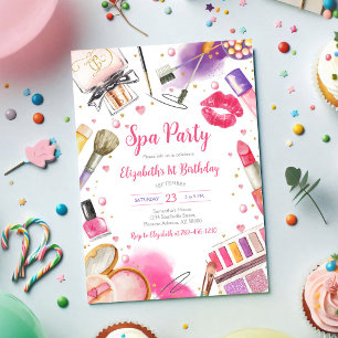 Invitación de cumpleaños Glitz y Glam para fiesta