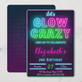Invitación de cumpleaños Glow