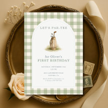 Invitación de cumpleaños Golf Par-Tee Sage Green G
