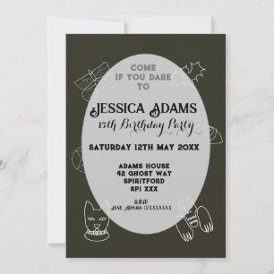Invitación de cumpleaños gótica caprichosa bruja g