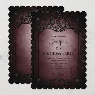 Invitación de cumpleaños gótica oscura
