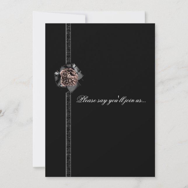 Invitación de cumpleaños gótico de Black Satin Peo (Anverso)