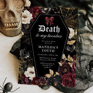 Invitación de cumpleaños gótico número 30 Death to