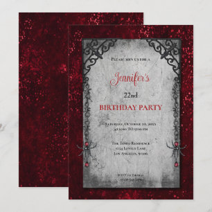 Invitación de cumpleaños gótico oscuro