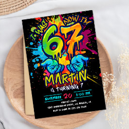Invitación de cumpleaños Graffiti Seis Siete