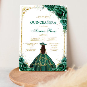 Invitación de cumpleaños Green Mis Quince Quinceañ
