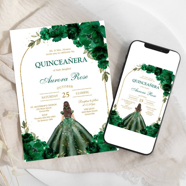 Invitación de cumpleaños Green Mis Quince Quinceañ (Subido por el creador)