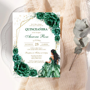Invitación de cumpleaños Green Mis Quince Quinceañ