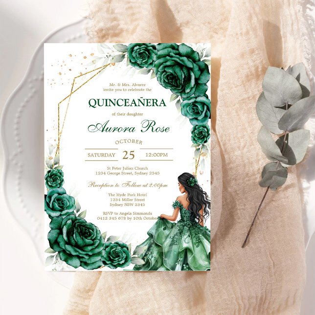 Invitación de cumpleaños Green Mis Quince Quinceañ (Subido por el creador)