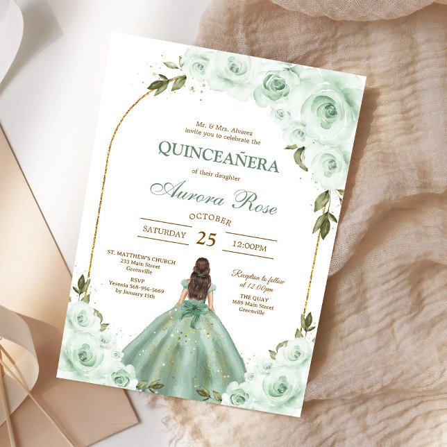 Invitación de cumpleaños Green Mis Quince Quinceañ (Subido por el creador)