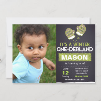 Invitación de cumpleaños grisáceo con foto
