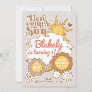 Invitación de cumpleaños Groovy Sunshine