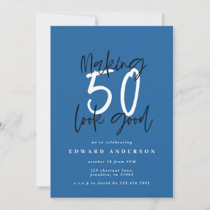 Invitación de cumpleaños haciendo que 50 se vea bi