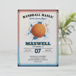 Invitación de cumpleaños Handball Mania