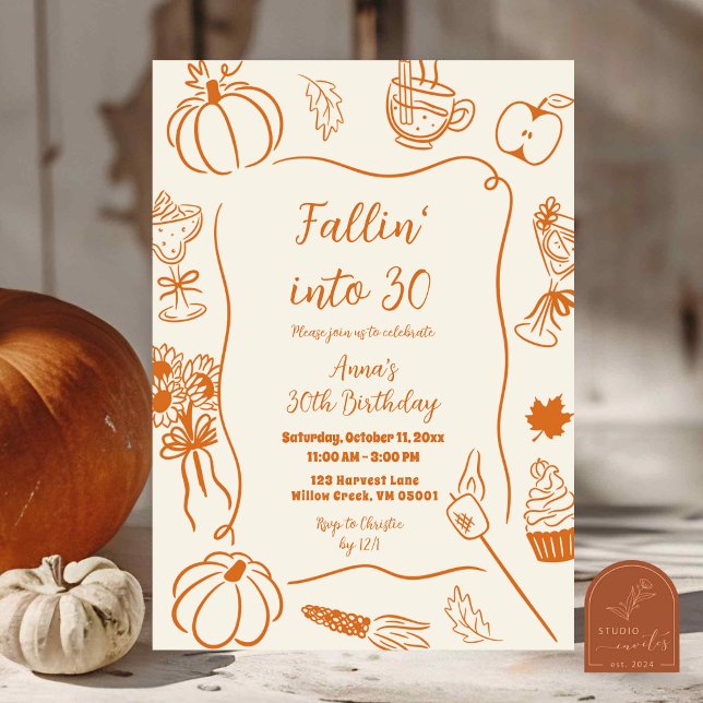 Invitación de cumpleaños hecha a mano Fallin (Subido por el creador)