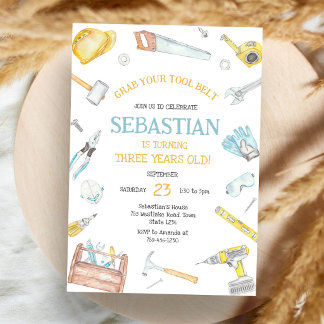 Invitación de cumpleaños Herramientas de Construcc