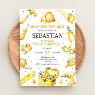 Invitación de cumpleaños Herramientas de Construcc
