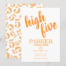 Invitación de cumpleaños High Five Fifth