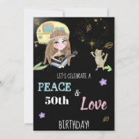 * Invitación de cumpleaños Hippie a Camping por la
