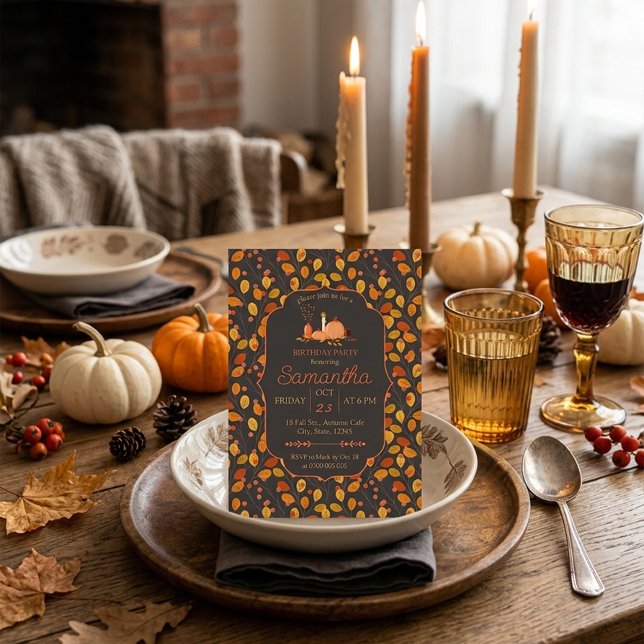 Invitación de cumpleaños Hojas de Otoño  (Subido por el creador)