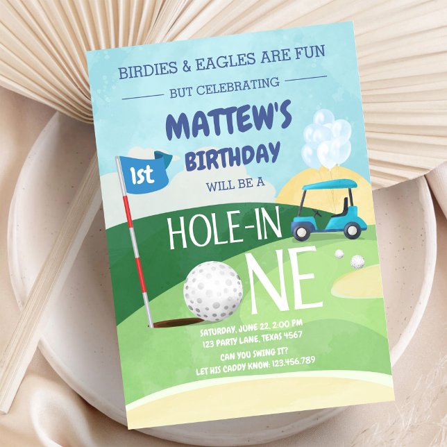 Invitación de cumpleaños Hole In One Golf Let's Pa (Subido por el creador)