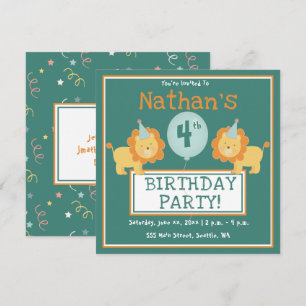 Invitación de Cumpleaños Infantil - 4 Años