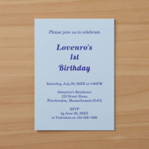 Invitación de cumpleaños infantil azul claro minim