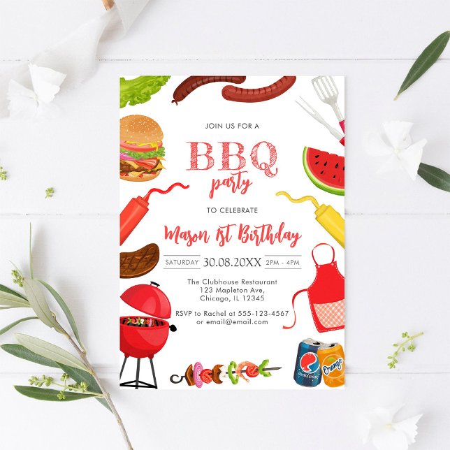 Invitación de cumpleaños infantil BBQ (Subido por el creador)