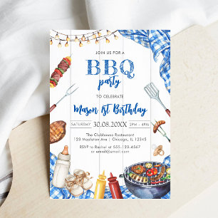 Invitación de cumpleaños infantil BBQ