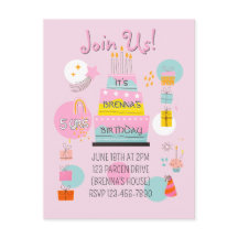 Invitación de cumpleaños infantil caprichosa y div