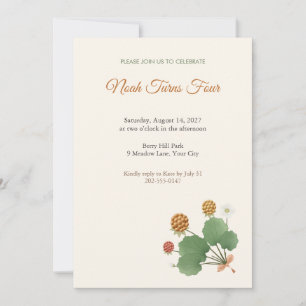 Invitación de cumpleaños infantil Cloudberry Sprig