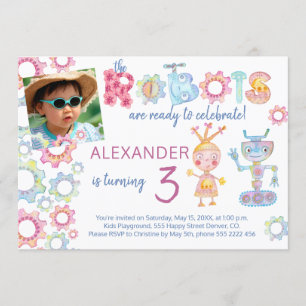 Invitación de cumpleaños infantil con temática de 