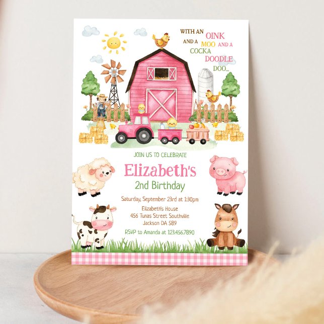 Invitación de cumpleaños infantil de animales de g (Subido por el creador)