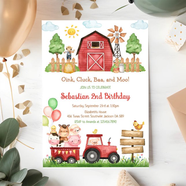 Invitación de cumpleaños infantil de animales de g (Subido por el creador)